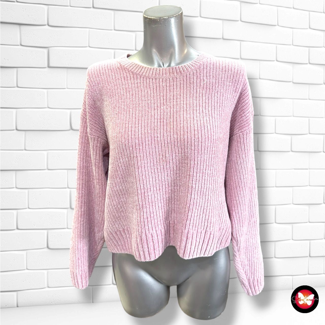 **HOY** Jersey de manga larga de lana de terciopelo FB SISTER color Rosa Talla S