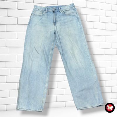 **HOY** Pantalón ancho de pierna H&amp;M color Azul vaquero Talla L (W31 L32)