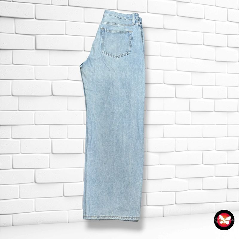 **HOY** Pantalón ancho de pierna H&amp;M color Azul vaquero Talla L (W31 L32)