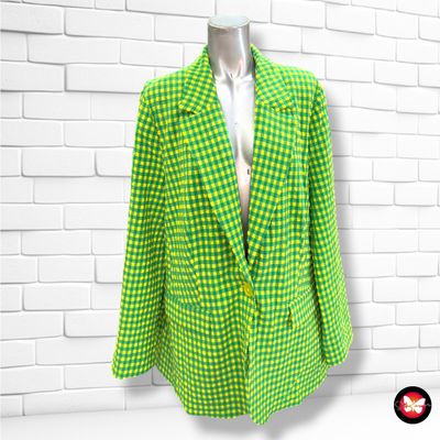 **HOY** Blazer de cuadritos SAMOON color Verde y amarillo Talla 46