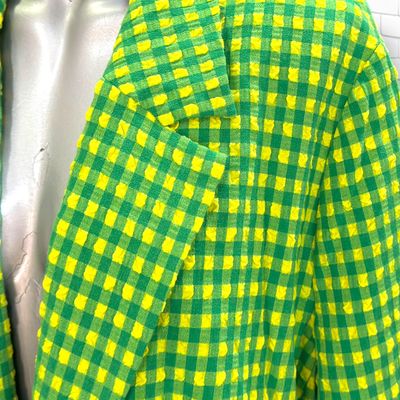 **HOY** Blazer de cuadritos SAMOON color Verde y amarillo Talla 46