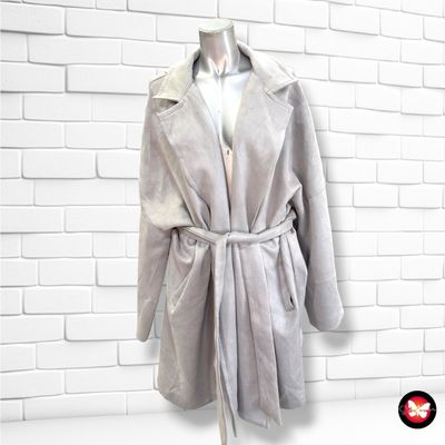 **HOY** Chaquetón de antelina con capucha  color Gris Talla ÚNICA GRANDE