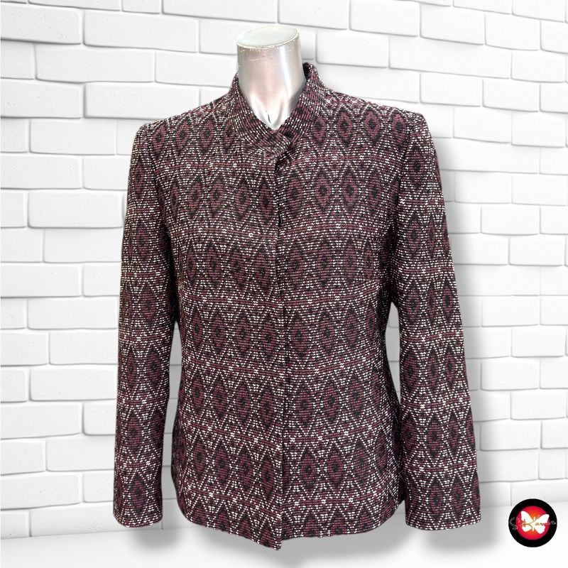 **HOY** Chaqueta tweed MORE &amp; MORE color Granate, negro y blanco Talla 38