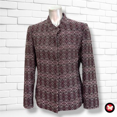 **HOY** Chaqueta tweed MORE & MORE color Granate, negro y blanco Talla 38