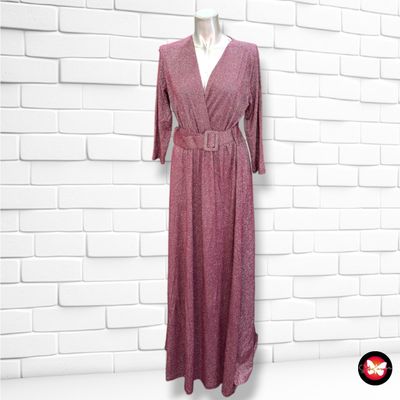 **HOY** Vestido largo de lurex color Granate Talla ÚNICA