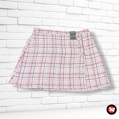 **HOY** Falda tweed PRIMARK color Crema, negro y rosa Talla 42
