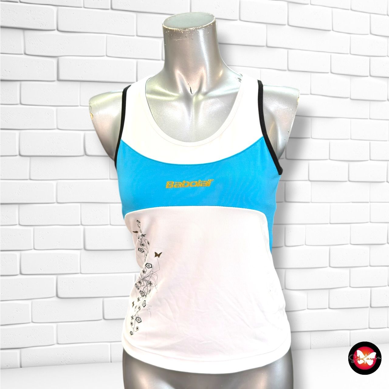 **HOY** Camiseta deportiva BABOLAT color Blanco y celeste Talla 14 AÑOS