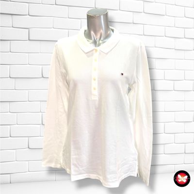 **HOY** Polo de manga larga TOMMY HILFIGER color Blanco Talla XL (pequeña)