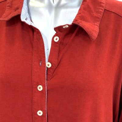 **HOY** Polo de manga larga LANDS’ END color Ladrillo Talla 52/54
