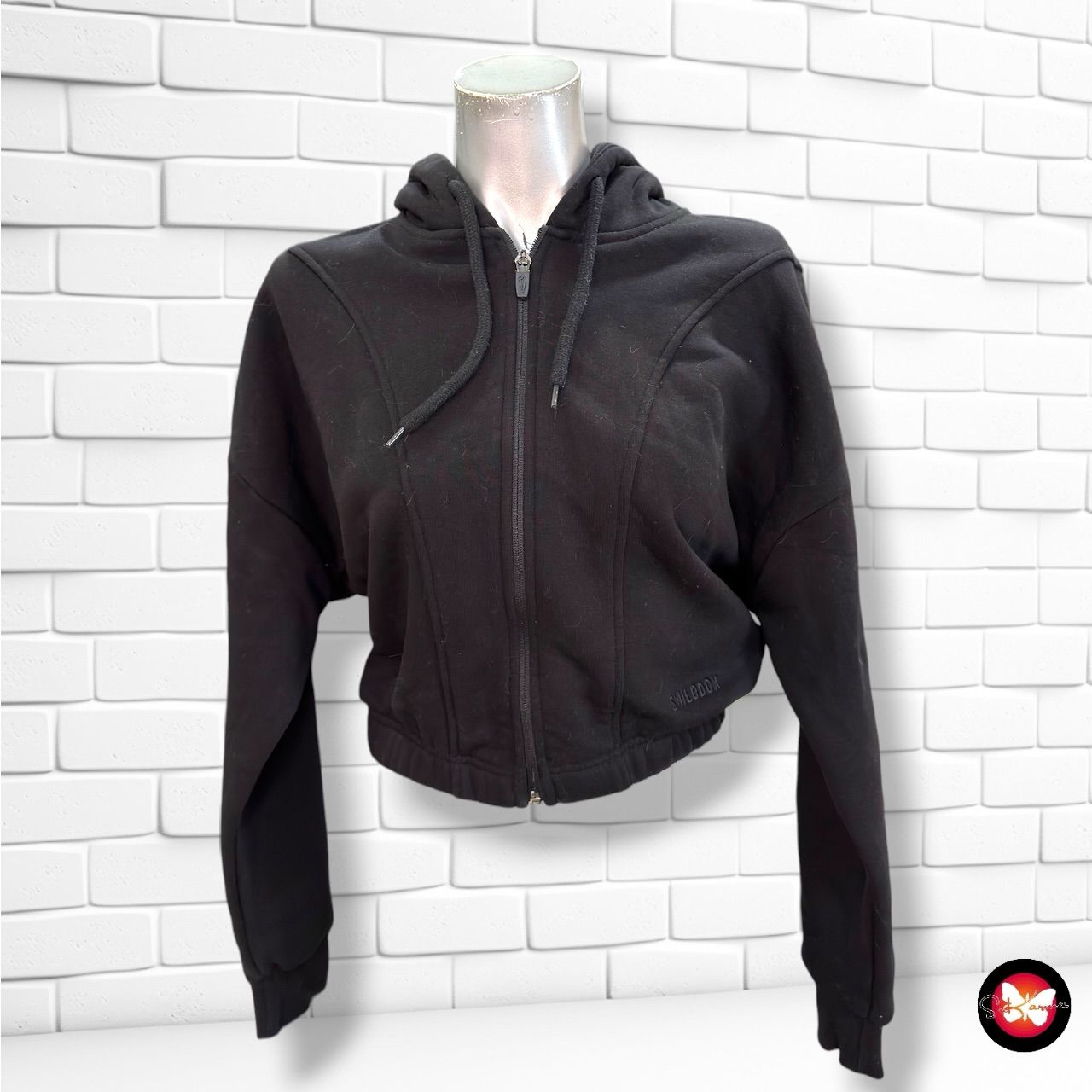 **HOY** Chaqueta sudadera cropped SMILODOX color Negro Talla S