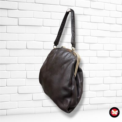 **HOY** Bolso de mano vintage de piel  color Chocolate Talla PEQUEÑO
