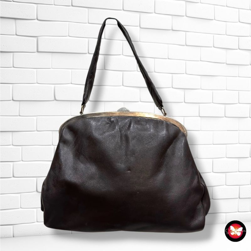 **HOY** Bolso de mano vintage de piel  color Chocolate Talla PEQUEÑO