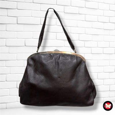 **HOY** Bolso de mano vintage de piel  color Chocolate Talla PEQUEÑO