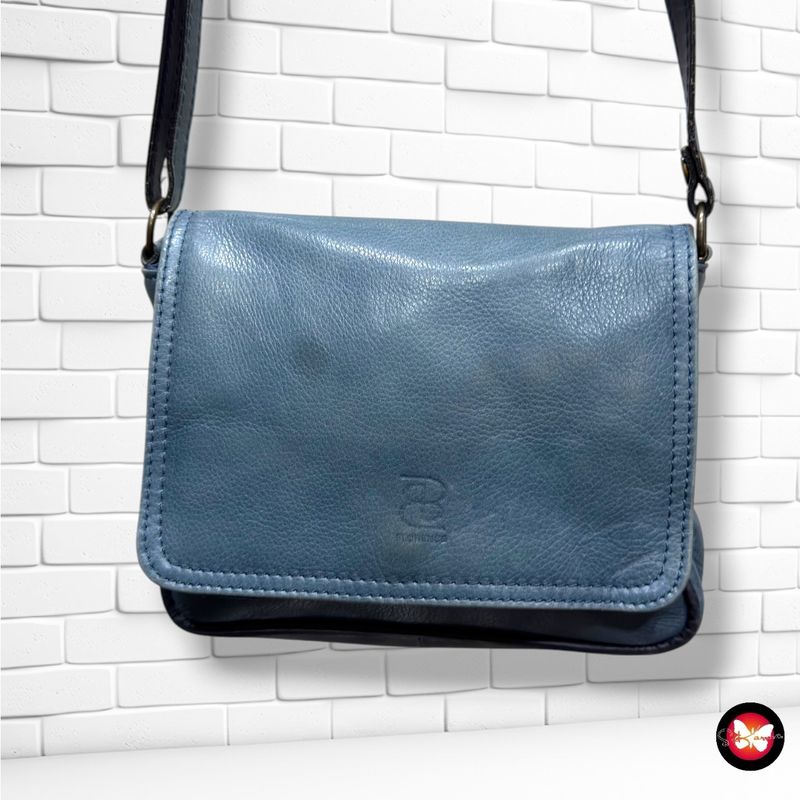 **HOY** Bolso bandolera de piel  color Azul Talla PEQUEÑO