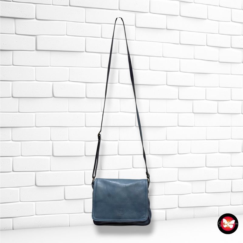 **HOY** Bolso bandolera de piel  color Azul Talla PEQUEÑO