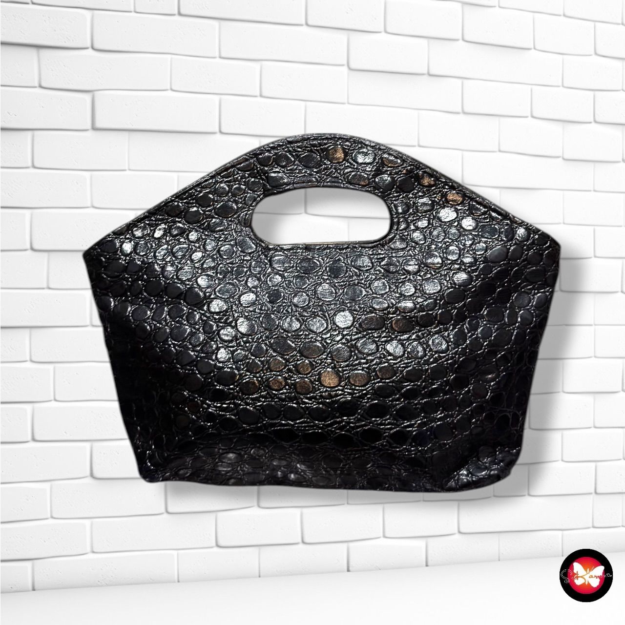 **HOY** Bolso de mano efecto cocodrilo  color Negro Talla PEQUEÑO