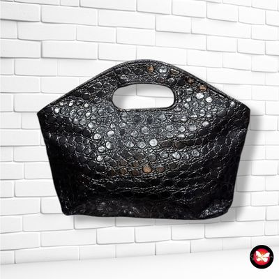 **HOY** Bolso de mano efecto cocodrilo color Negro Talla PEQUEÑO