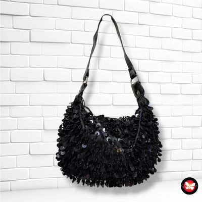 **HOY** Bolso de noche con mostacillas y lentejuelas color Negro Talla PEQUEÑO