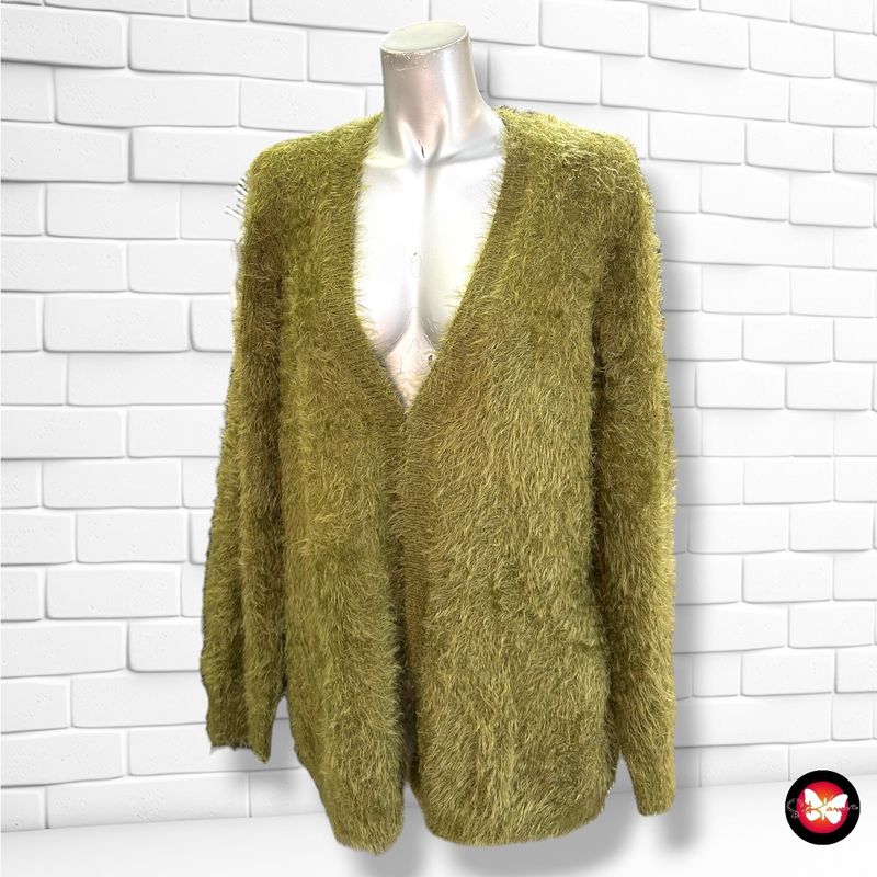 **HOY** Chaqueta de punto peludita GINA LAURA color Verde oliva Talla L