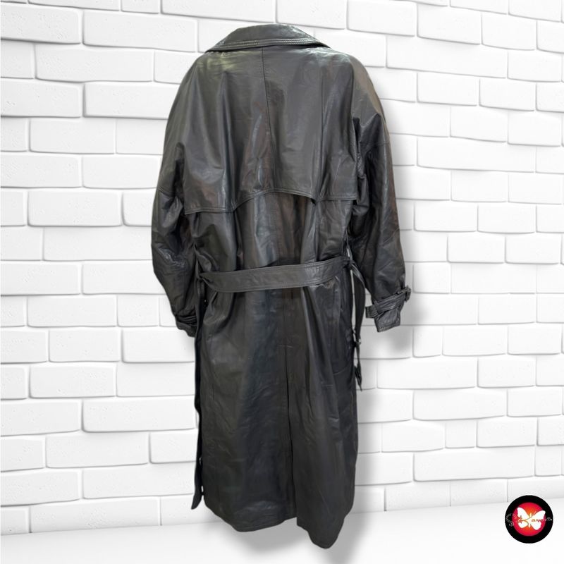 **HOY** Gabardina vintage de piel acolchada COMMANDER color Negro Talla Hombre L/XL (52)