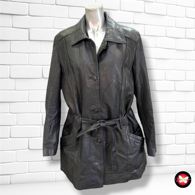 **HOY** Gabardina de piel acolchada  color Negro Talla XL