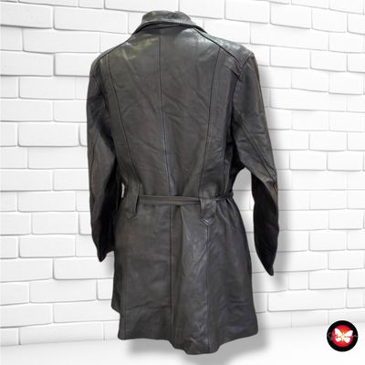 **HOY** Gabardina de piel acolchada color Negro Talla XL