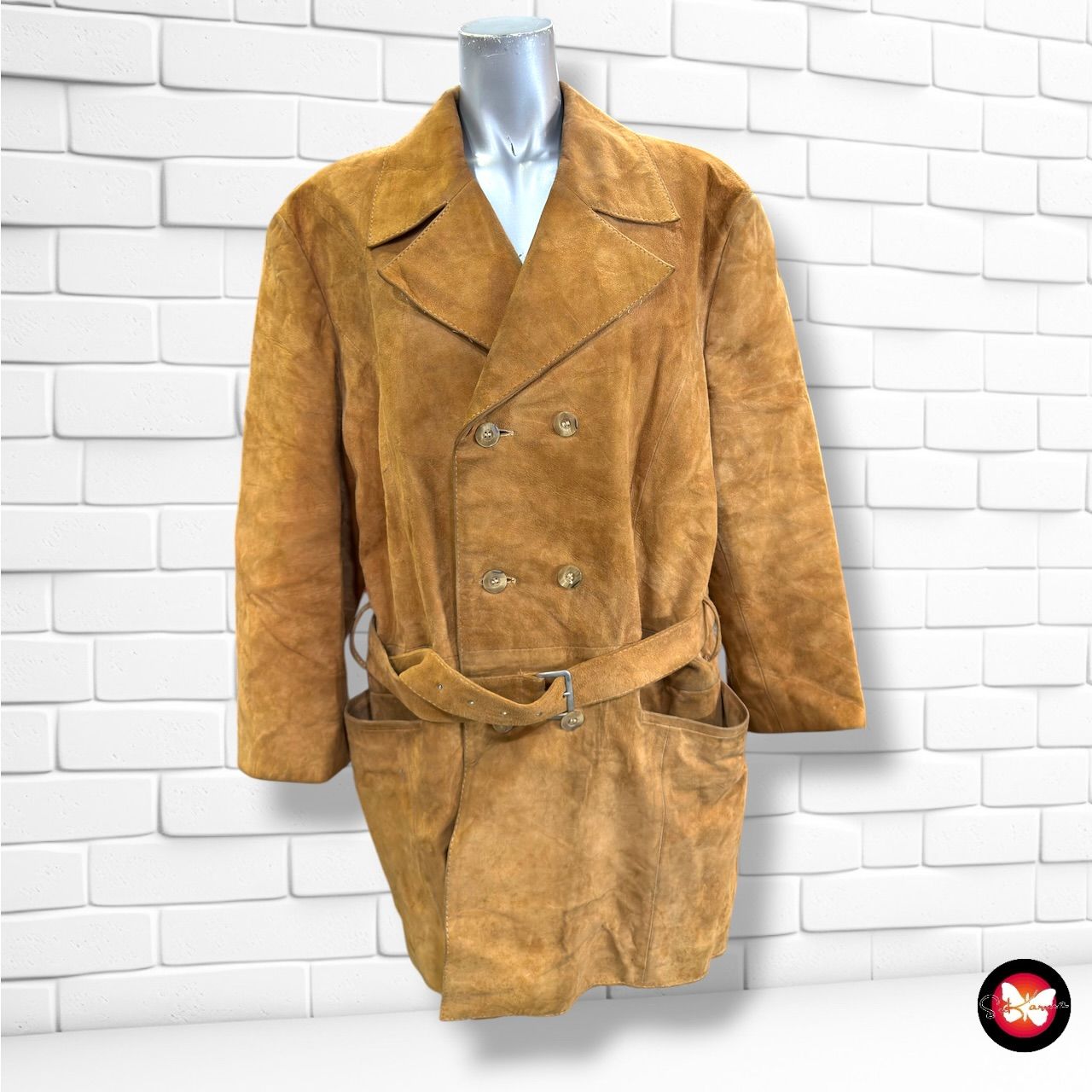 **HOY** Gabardina de ante  color Camel Talla Hombre M/L