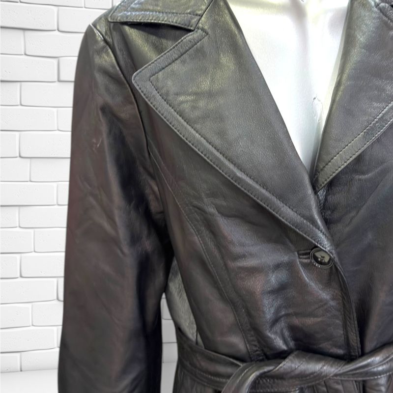 **HOY** Gabardina de piel CLOTHES color Negro Talla 40