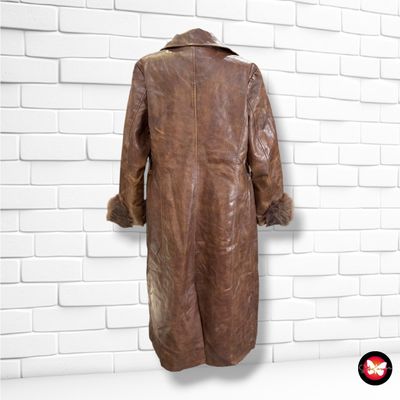 **HOY** Gabardina de piel sintética con pelo color Marrón Talla M
