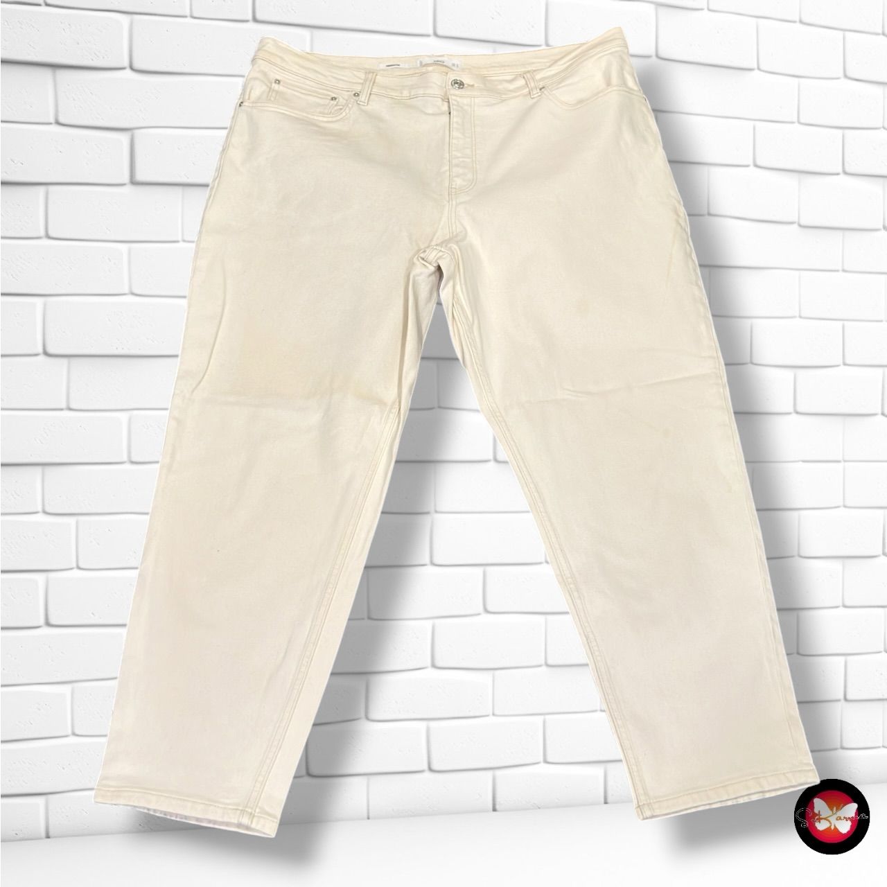 **HOY** Pantalón MANGO color Crema Talla 52