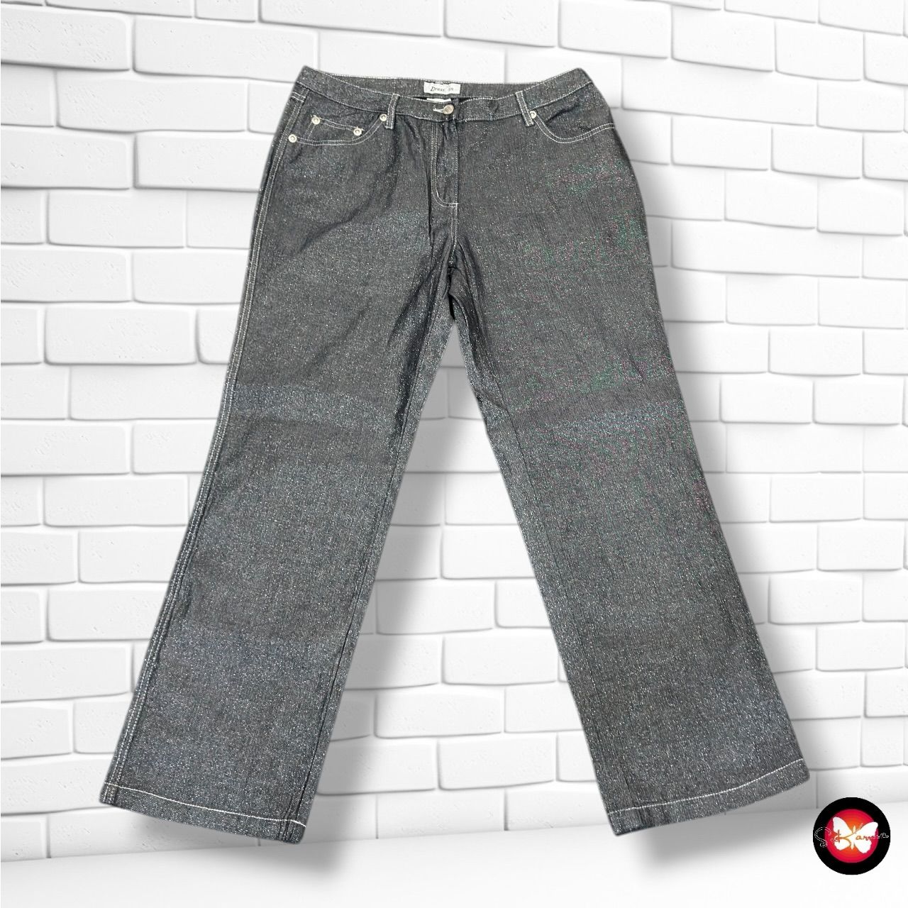 **HOY** Pantalón con lurex DRESS IN color Gris plateado Talla 50 (22UK)
