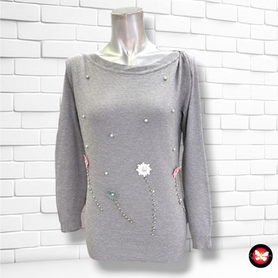 **HOY** Jersey de manga larga con apliques color Gris Talla S/M