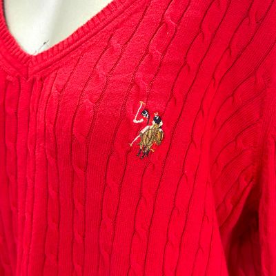 **HOY** Jersey de manga larga  U.S. POLO ASSN. color Rojo Talla XL