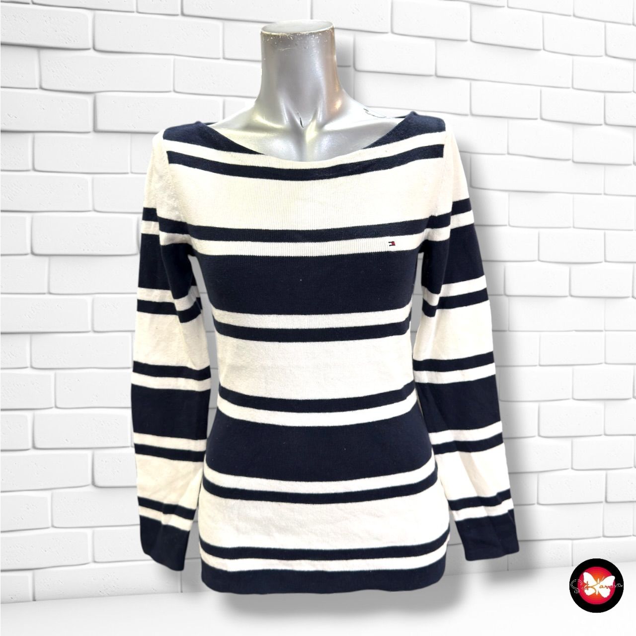 **HOY** Jersey de manga larga  TOMMY HILFIGER color Azul marino y crema Talla S