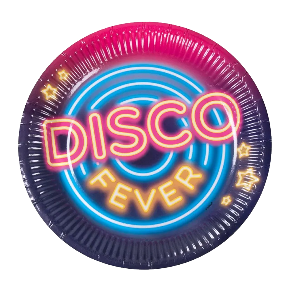 6 Pappteller - Disco Fever - 2 Stück