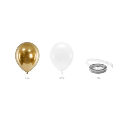 Luftballon Girlande - Weiß Gold - 4 Sets
