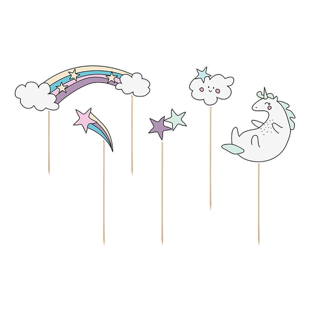 6 Papierhalme Einhorn - 4 Stück