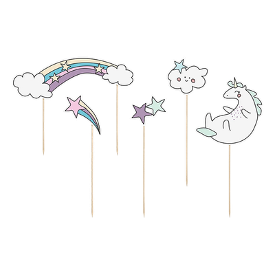 6 Papierhalme Einhorn - 4 Stück