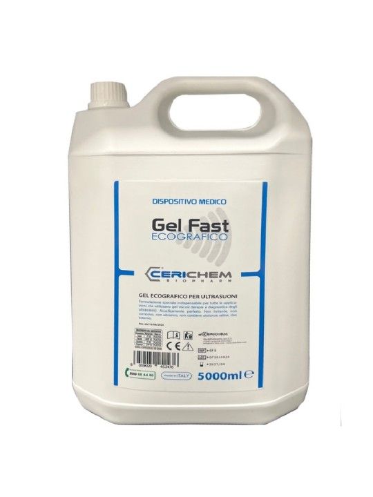 CERICHEM GEL FAST – GELPER PER TRASMISSIONE ULTRASUONI Tanica 5 Litri – Uso Professionale CERICHEM GEL FAST – GELPER PER TRASMISSIONE ULTRASUONI Tanica 5 Litri – Uso Professionale