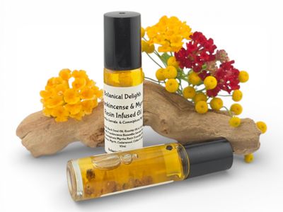 Frankincense &amp; Myrrh Resin Oil Roller with Boswellia Serrata and Commiphora Myrrha