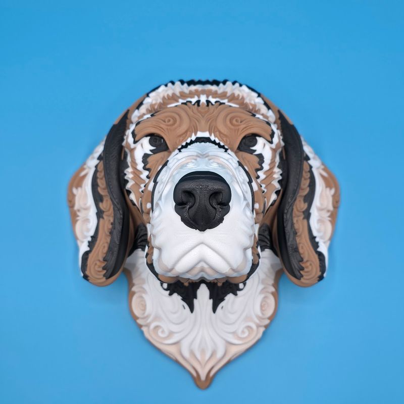 Beagle Wanddeko Mehrfarbiges Relief 🐶