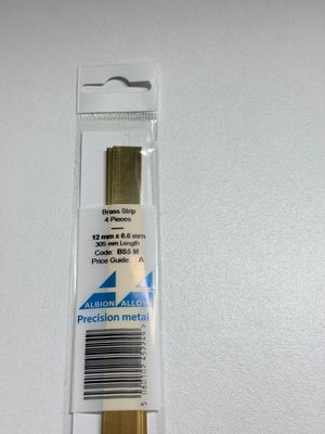 4x messing strip 12x0,6mm L305mm Albion Alloys
