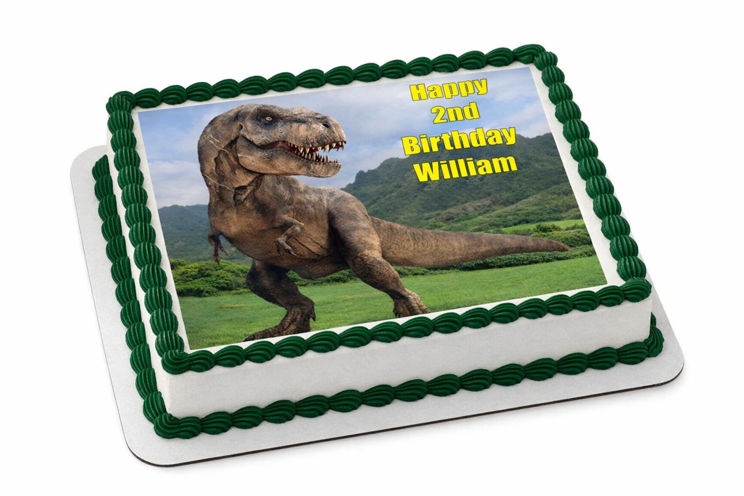 Dinosaur T-Rex Edible Icing Cake Toppers – Jurassic Park Party Decorations