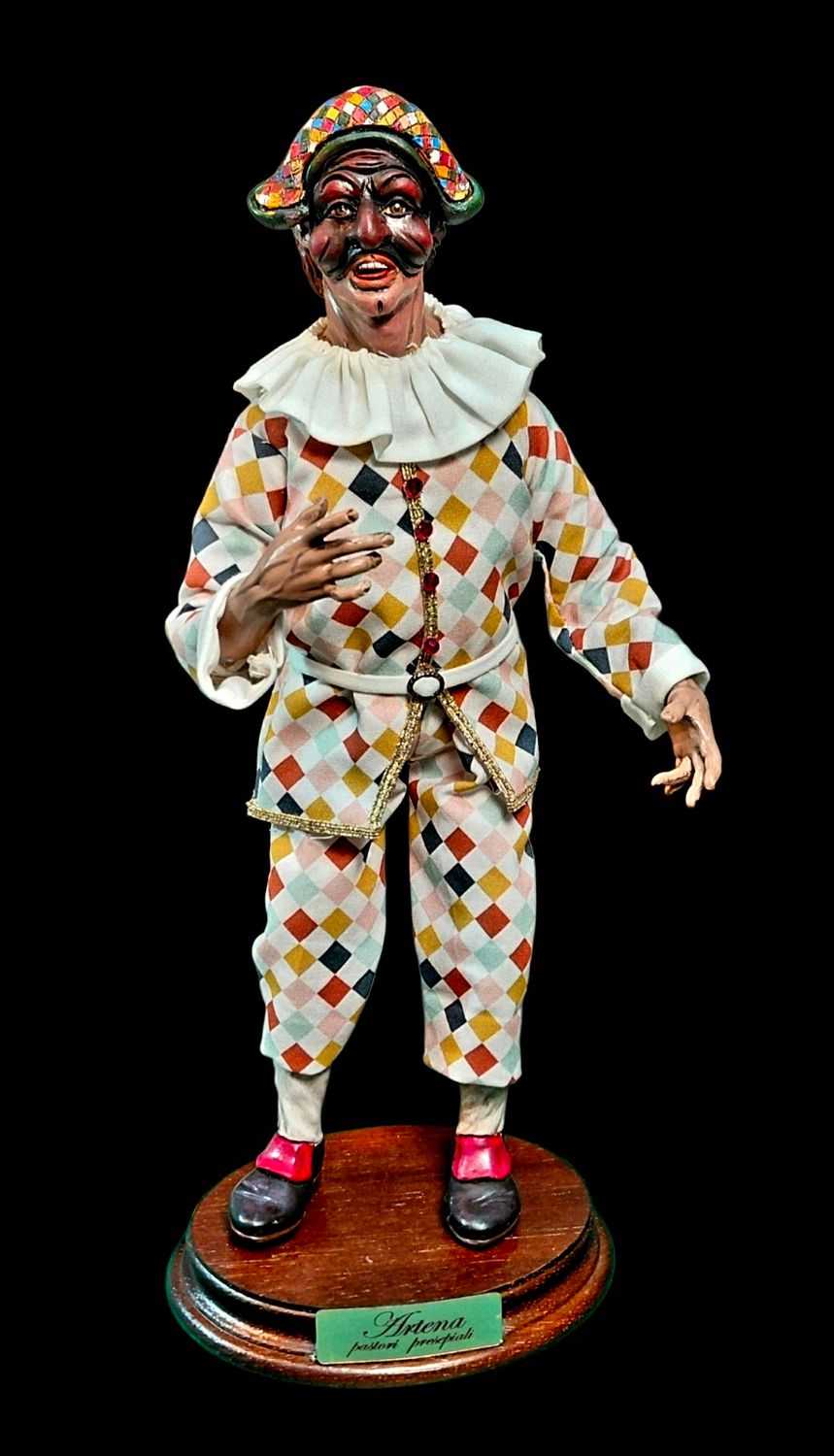 Harlequin terracotta statuette 32 cm