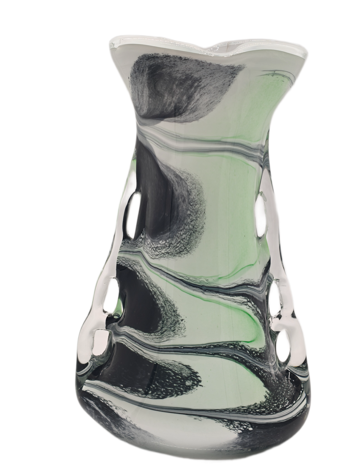 Ręcznie wykonany wazon szklany inspirowany formą „Płetwa Rekina” – szkło artystyczne