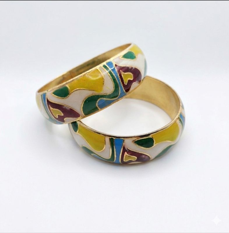 Meenakari style armbanden yellow
