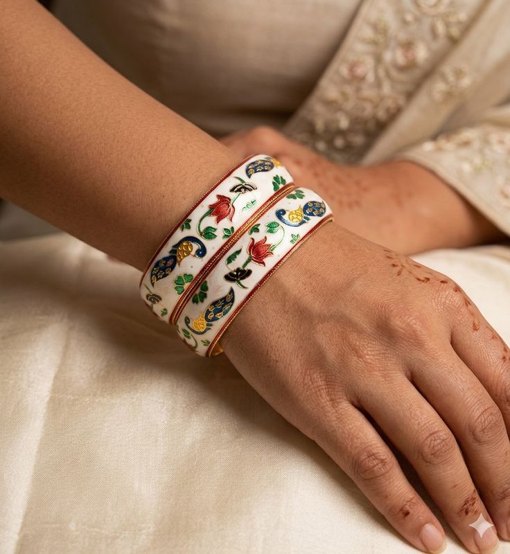 Meenakari style armbanden rose