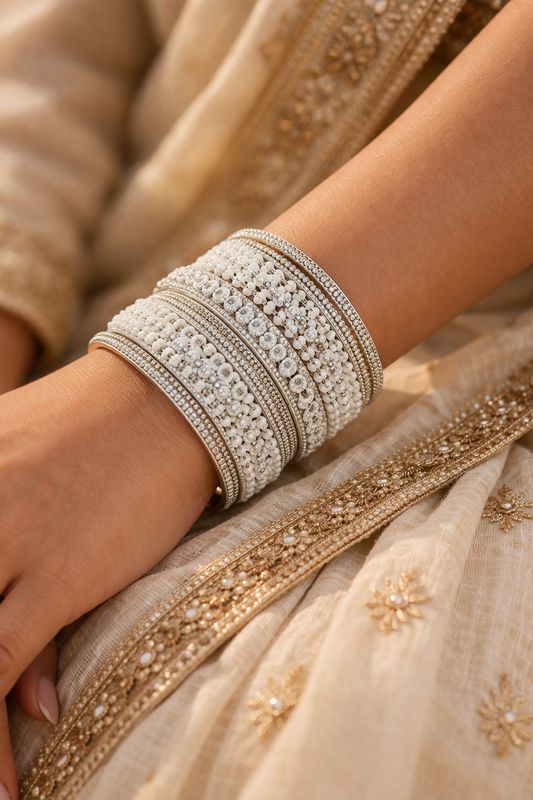 Silver set bangles
