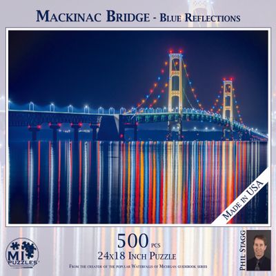 MACKINAC BRIDGE - BLUE REFLECTIONS - 500 PIECE PUZZLE