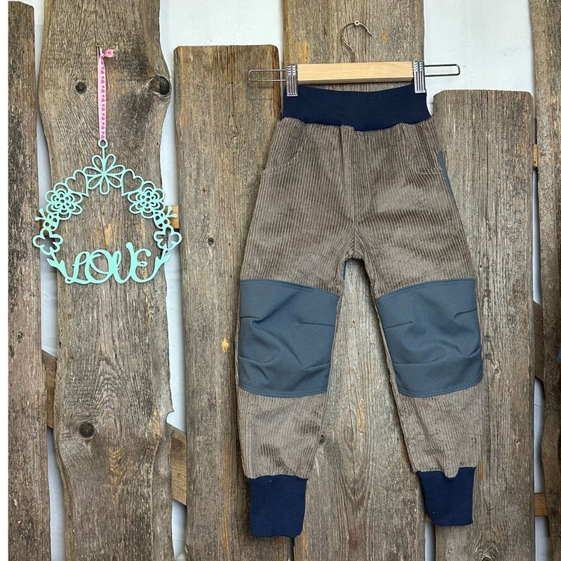 Cordhose robust Gr. 122 schlamm / softgrau
